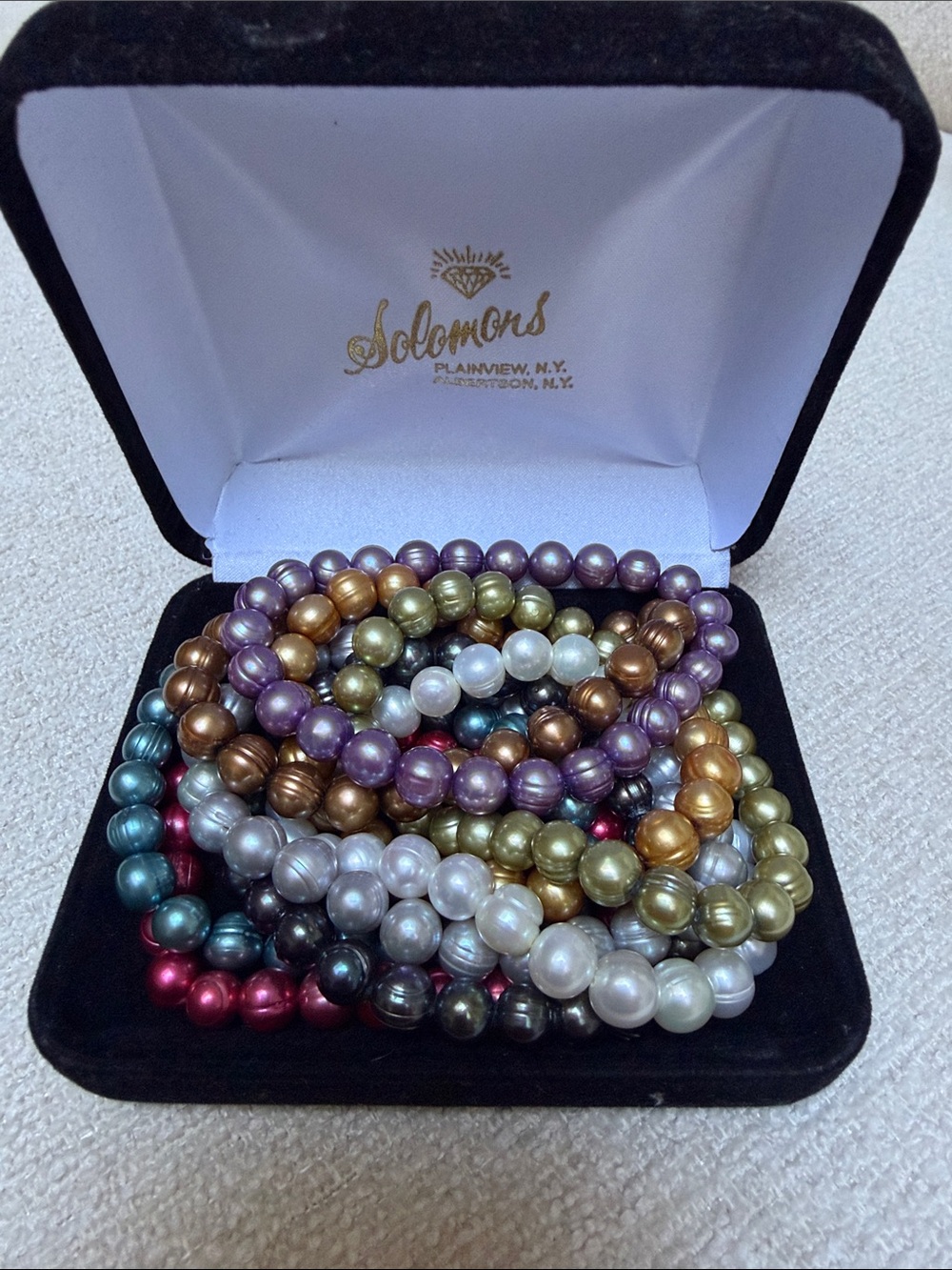 Assorted Multi-Color Pearl Stretch Bracelet Set - Women Jewelry